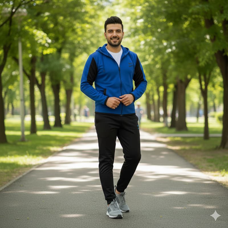 ست سوییشرت شلوار دو نایک آبی مردانه مدل Arat