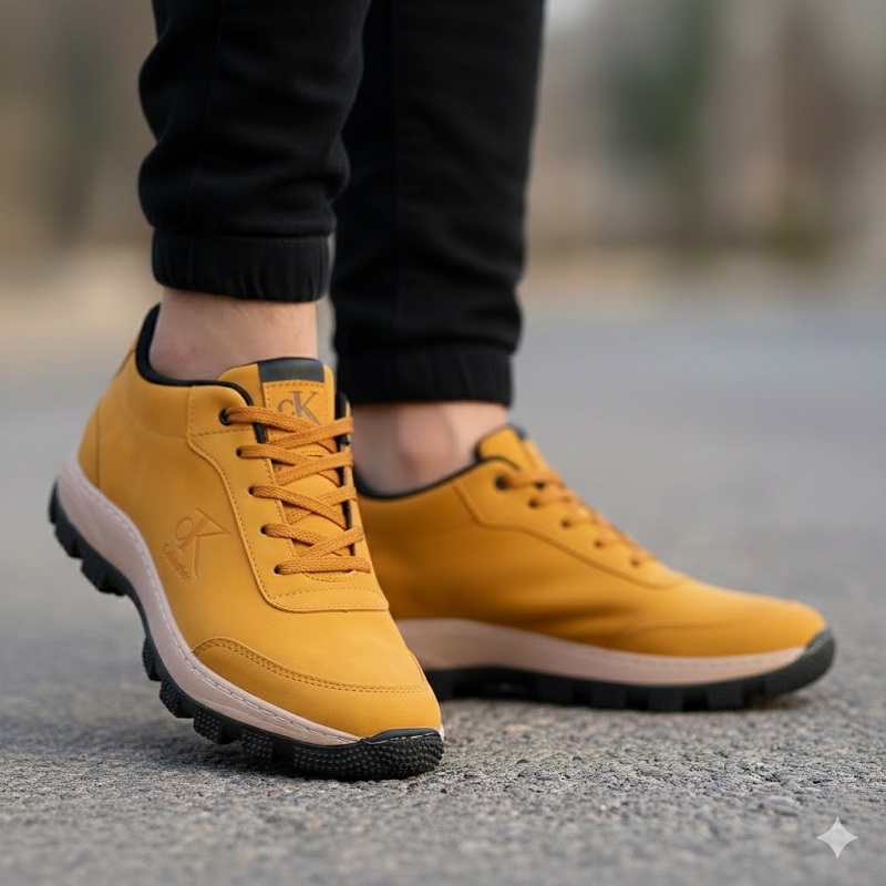 کفش مردانه عسلی CK مدل Behdad